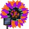 C7 Solar Powered LED Strawberry String Lights – 50 LED Waterproof Orange & Purple, Green Wire, Outdoor Christmas & Halloween Patio Lights (orange&purple)